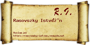 Rasovszky István névjegykártya
